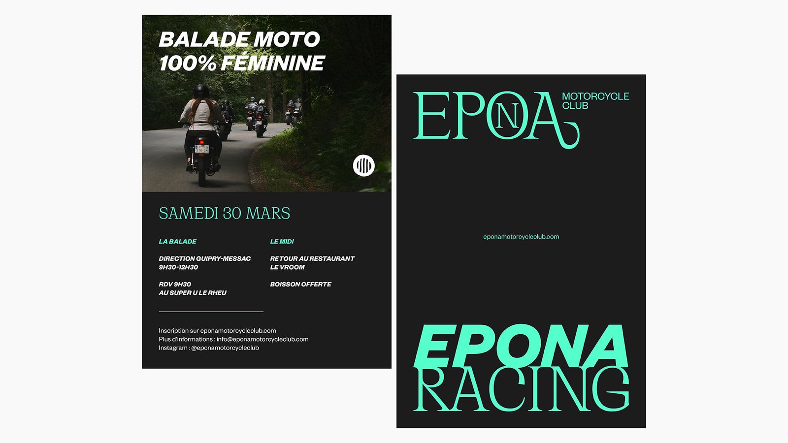 Epona Motocycle Club est un club de moto réservé aux femmes créé en juillet 2023 par Léïla Foinant. Not In Paris Now — Graphic bureau